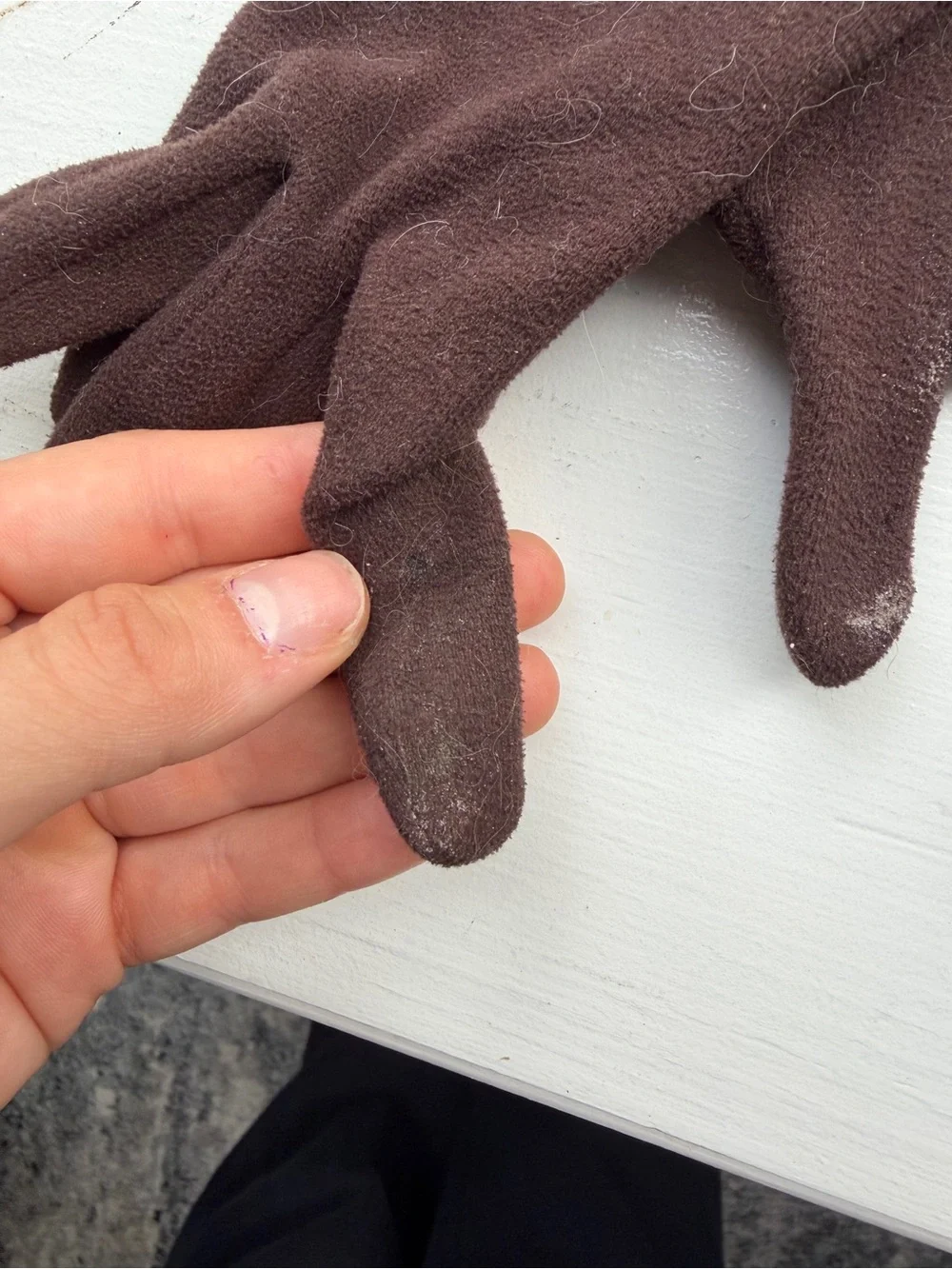 Vintage Suede Brown Embroidered Floral Gloves - Women Accessories